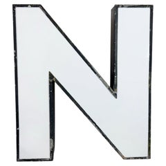 Large Vintage Illuminated Advertising Letter N , 1960s