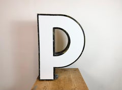 Large Vintage Illuminated Advertising Letter P, 1960s