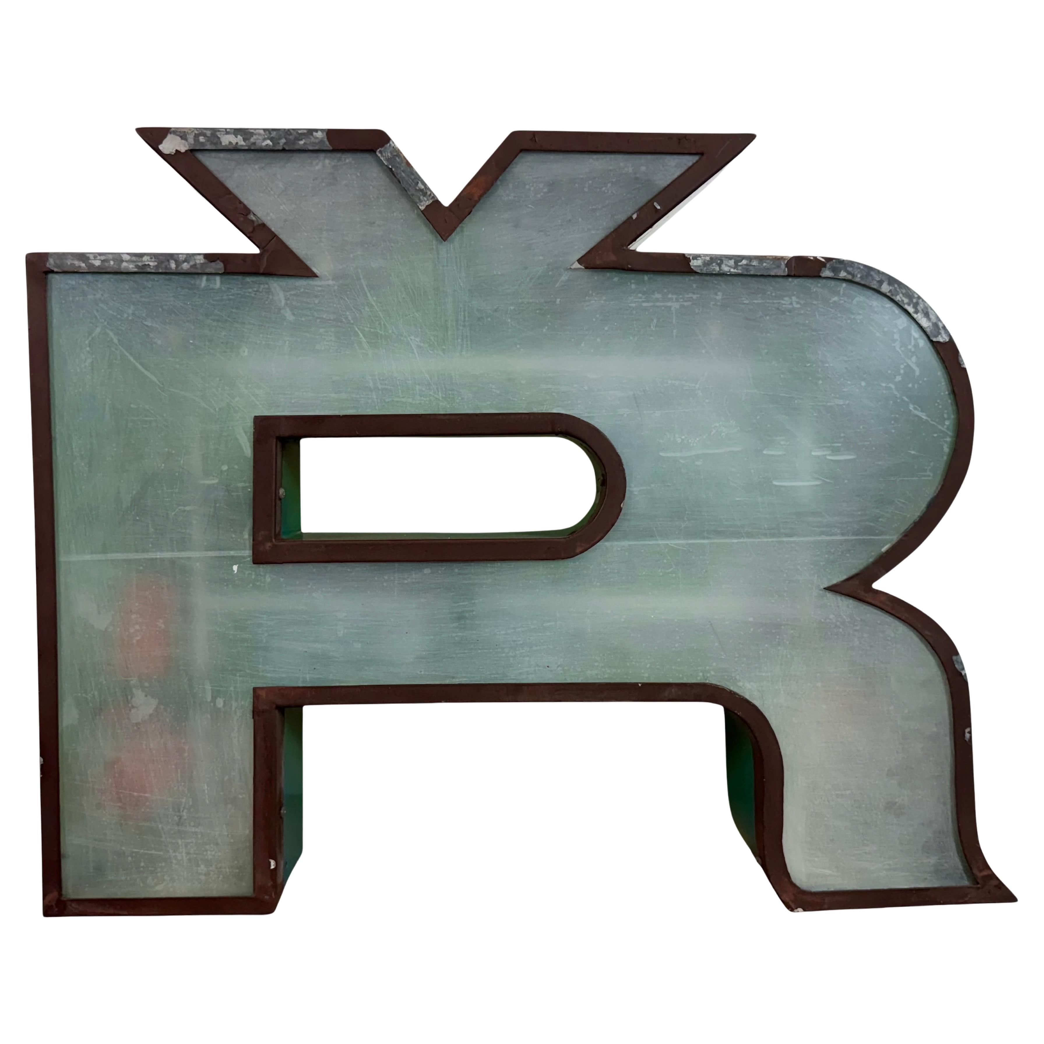 Large Vintage Illuminated Advertising Letter Ř , 1960s