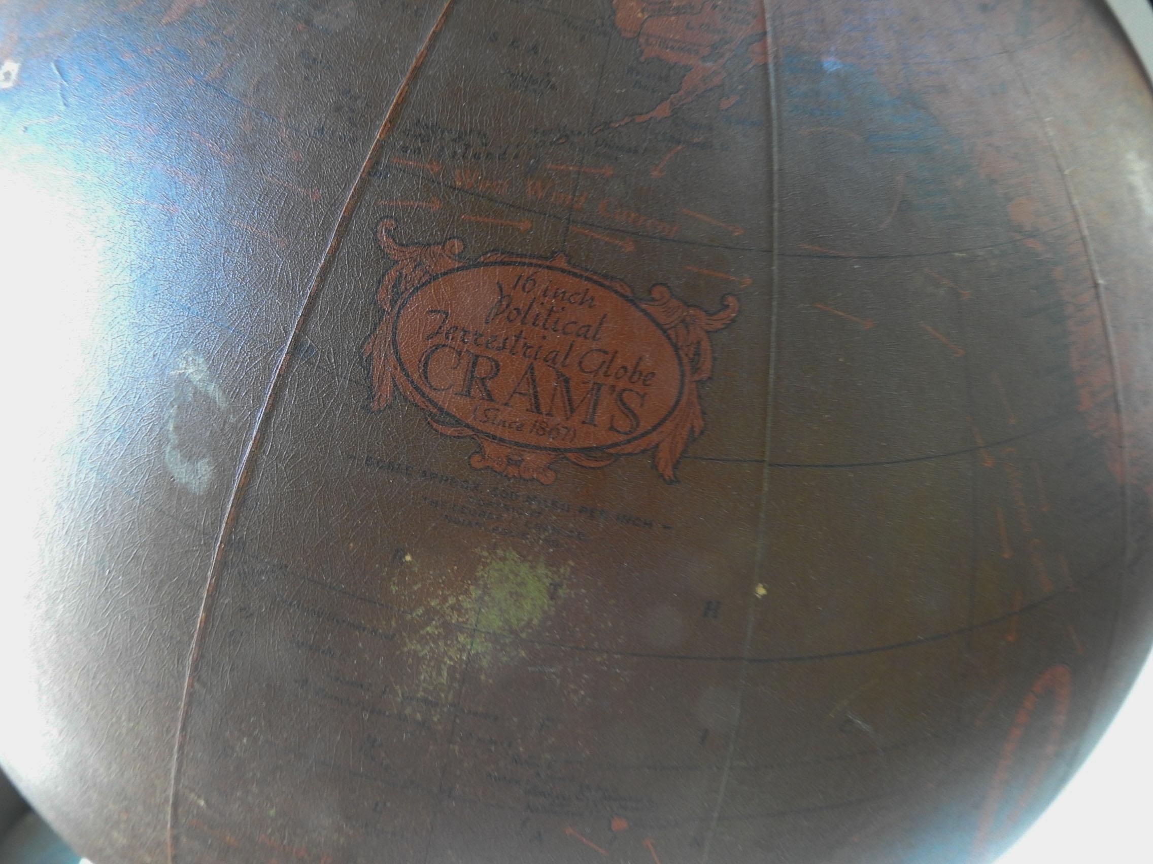 American Large Vintage Illuminated Glass Globe For Sale