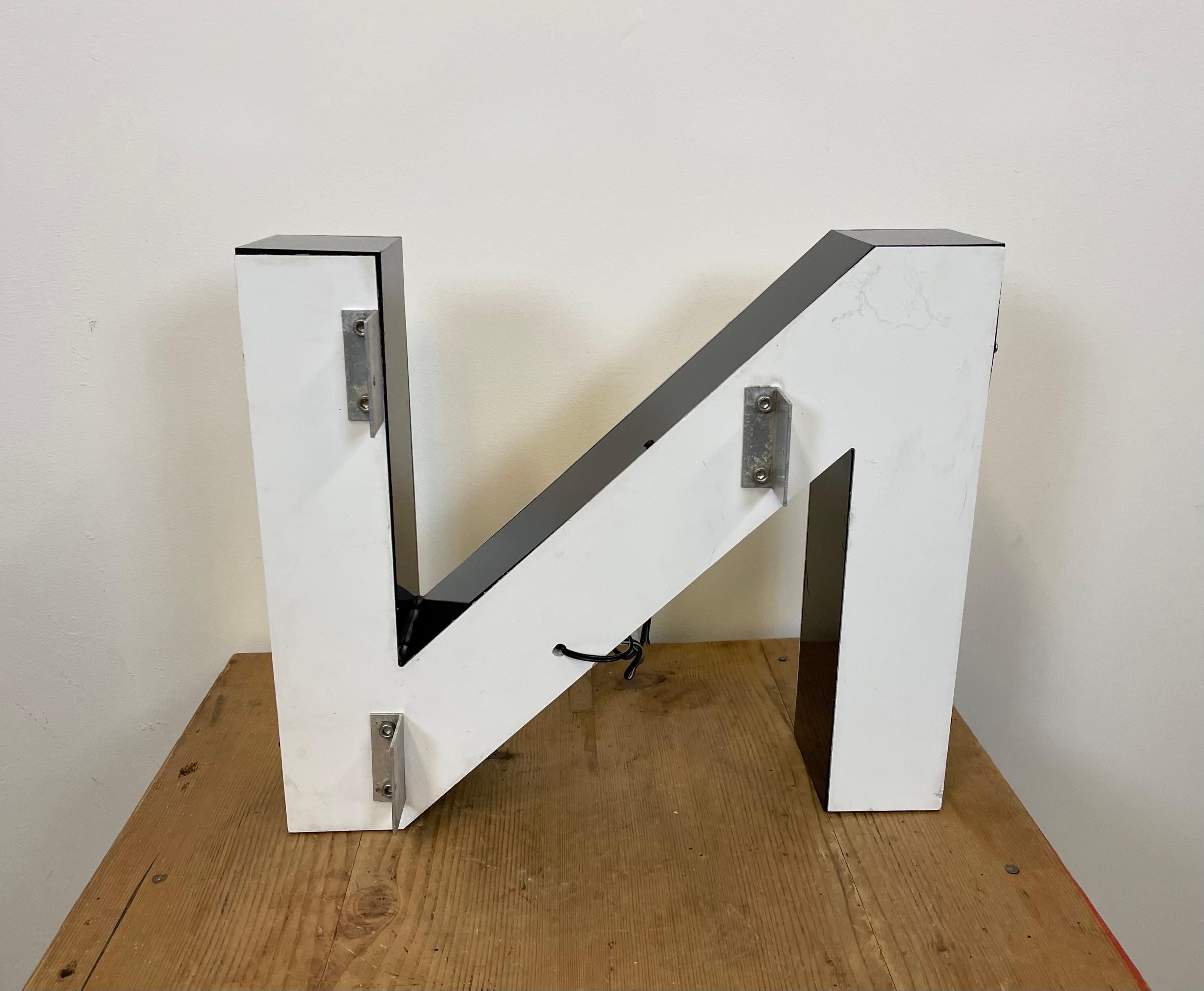 Iron Large Vintage Illuminated Letter N , 1980s For Sale