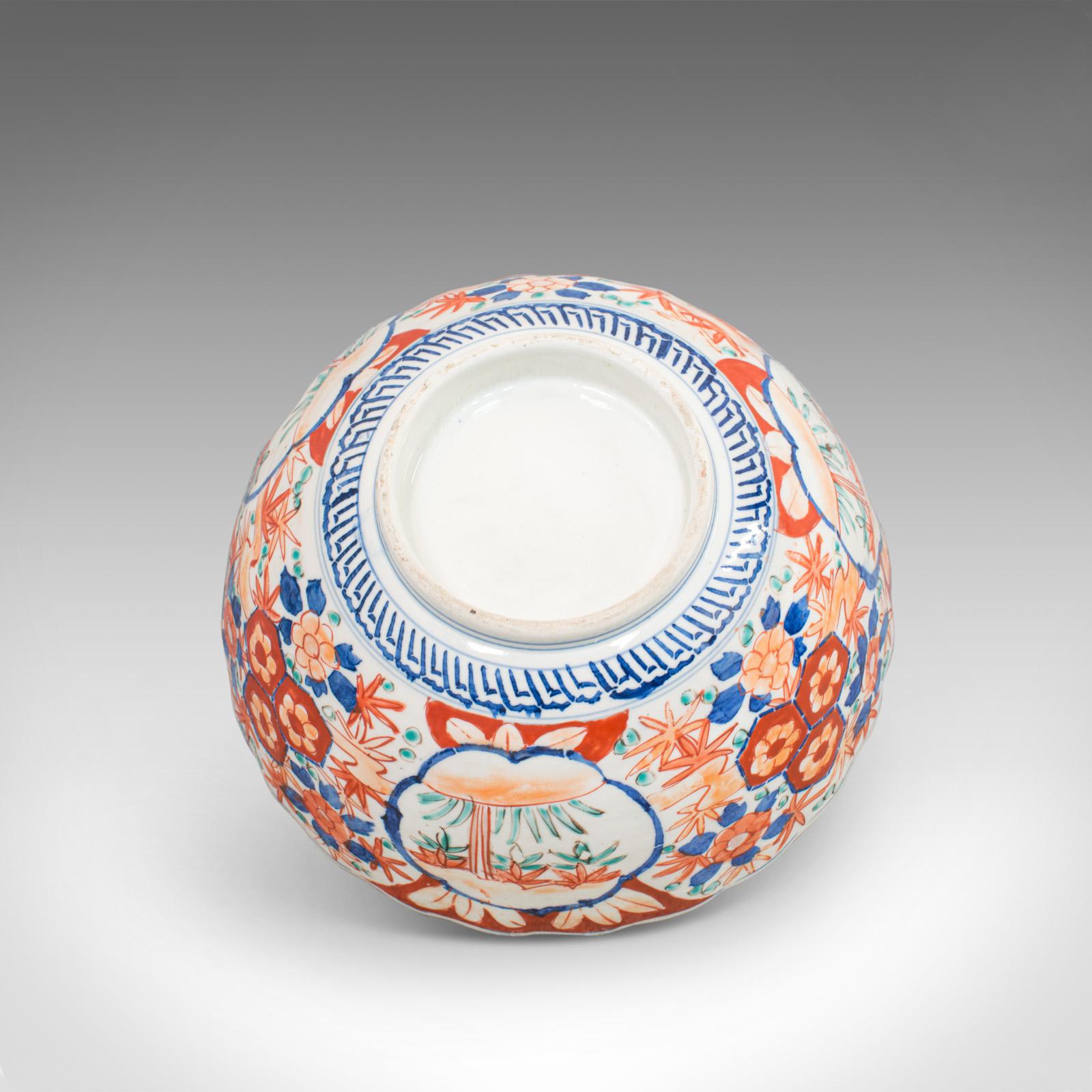 Large Vintage Imari Bowl, Oriental, Ceramic, Serving Dish, Art Deco, circa 1940 1