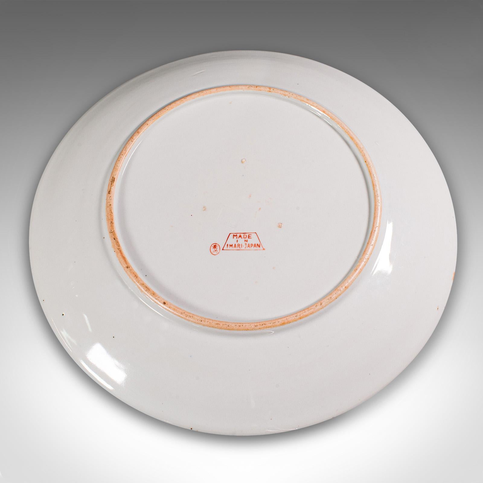 Large Vintage Imari Plate, Japanese, Ceramic Decorative Charger, Art Deco, 1930 For Sale 4