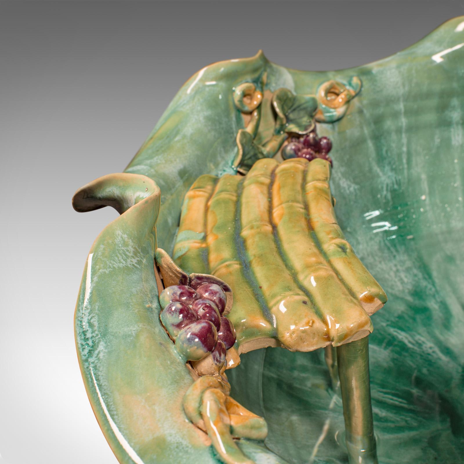 Großes Vintage Indoor-Wasserspiel, chinesische Keramik, Fischschale, Art Deco Revival im Angebot 5