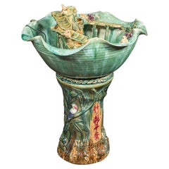 Large Retro Indoor Water Feature, Chinese Ceramic, Fish Bowl, Art Deco Revival