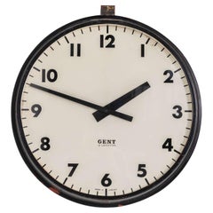 Gran Reloj de Pared Industrial Vintage de 24" Gents of Leicester Factory Railway c1930