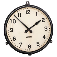 Large Used Industrial 24" Gents of Leicester Factory Railway Wall Clock c1930