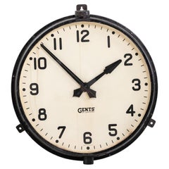 Grande horloge murale industrielle 24" Gents of Leicester Factory Railway c1930