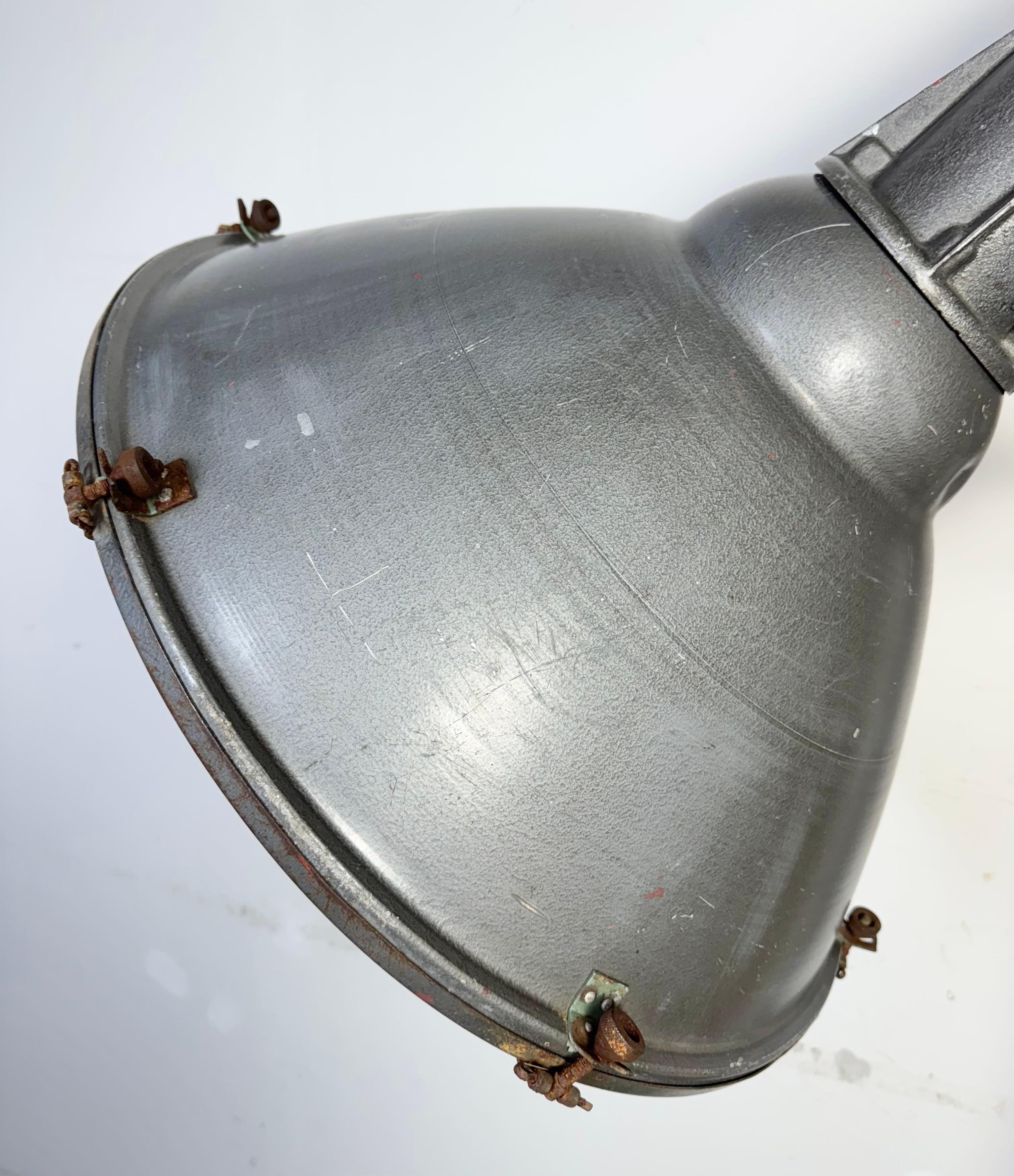 Czech Large Vintage Industrial Aluminium Factory Wall Spotlight, 1970s For Sale