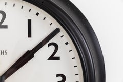 Large Vintage Industrial Art Deco Metal Smiths Electric Wall Clock, circa 1950