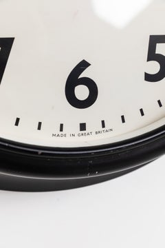 Grande orologio da parete elettrico Smith & Smith in metallo, vintage, industriale e Art Deco, circa 1950