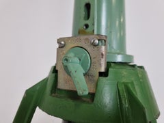 Large Vintage Industrial Green Enamel Pendant Lights, 1960s