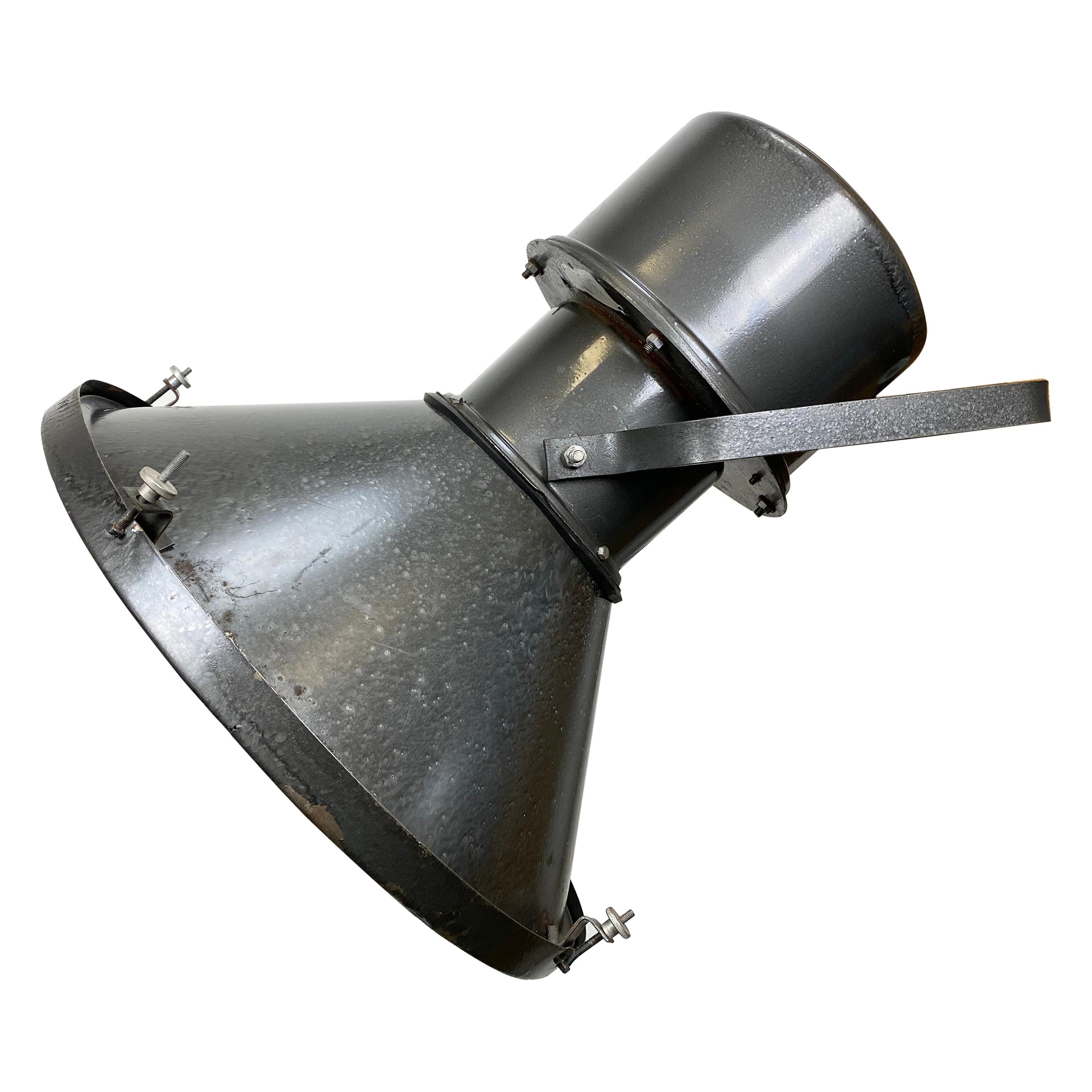 Large Vintage Industrial Grey Wall Spotlight, 1960s For Sale