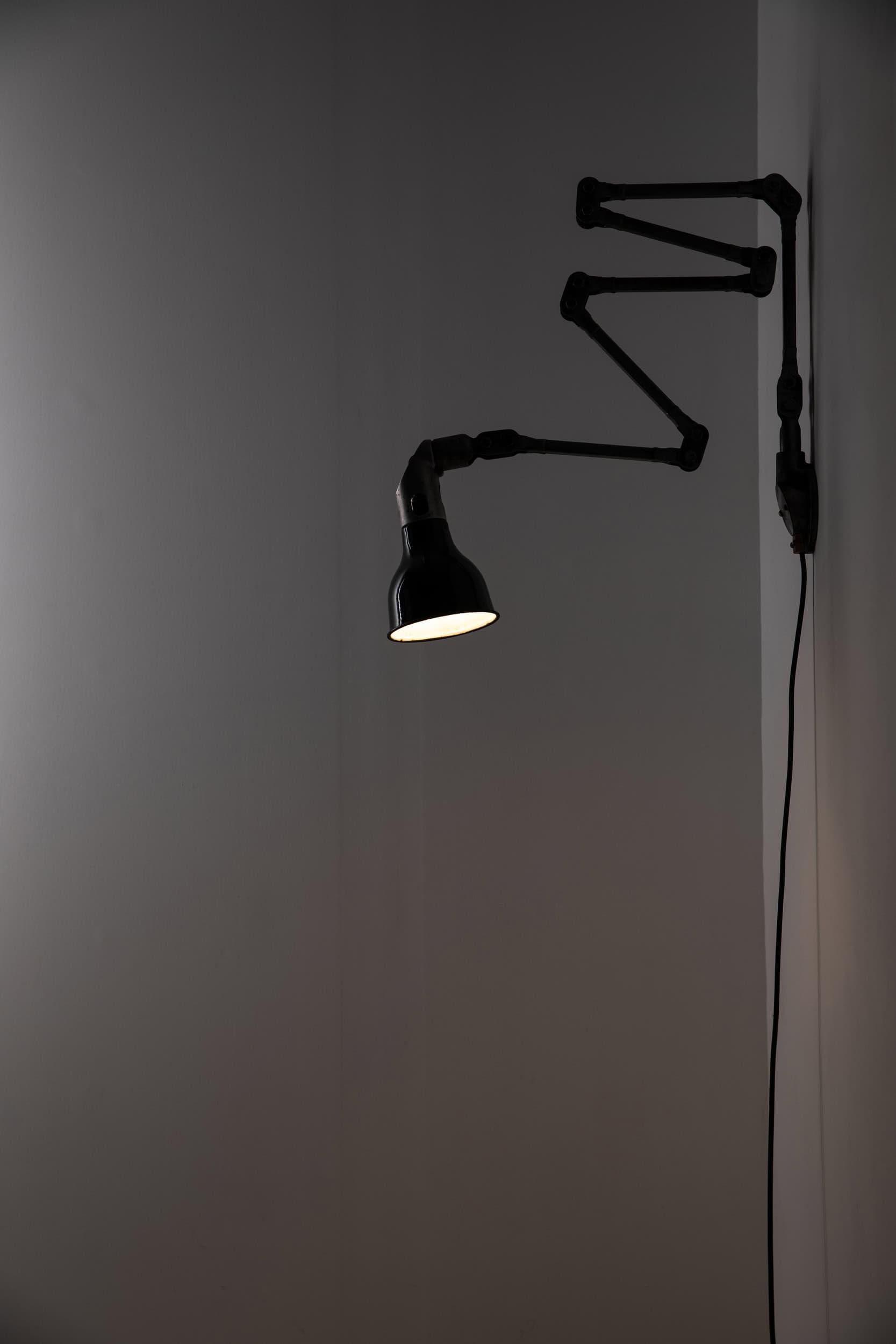 English Large Vintage Industrial Mek-Elek Machinists Adjustable Task Lamp, c.1930