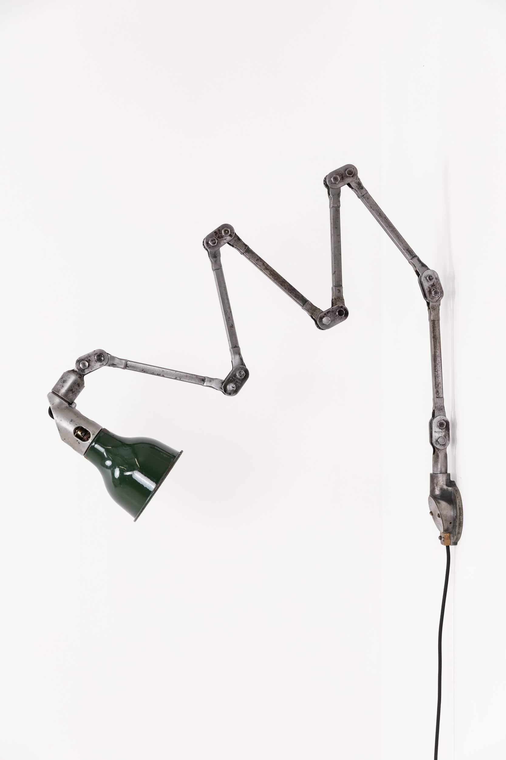Large Vintage Industrial Mek-Elek Machinists Adjustable Task Lamp, c.1930 1