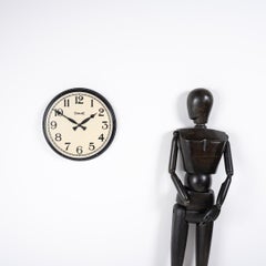 Large Vintage Industrial Painted Metal Wall Clock By Ferranti Ltd