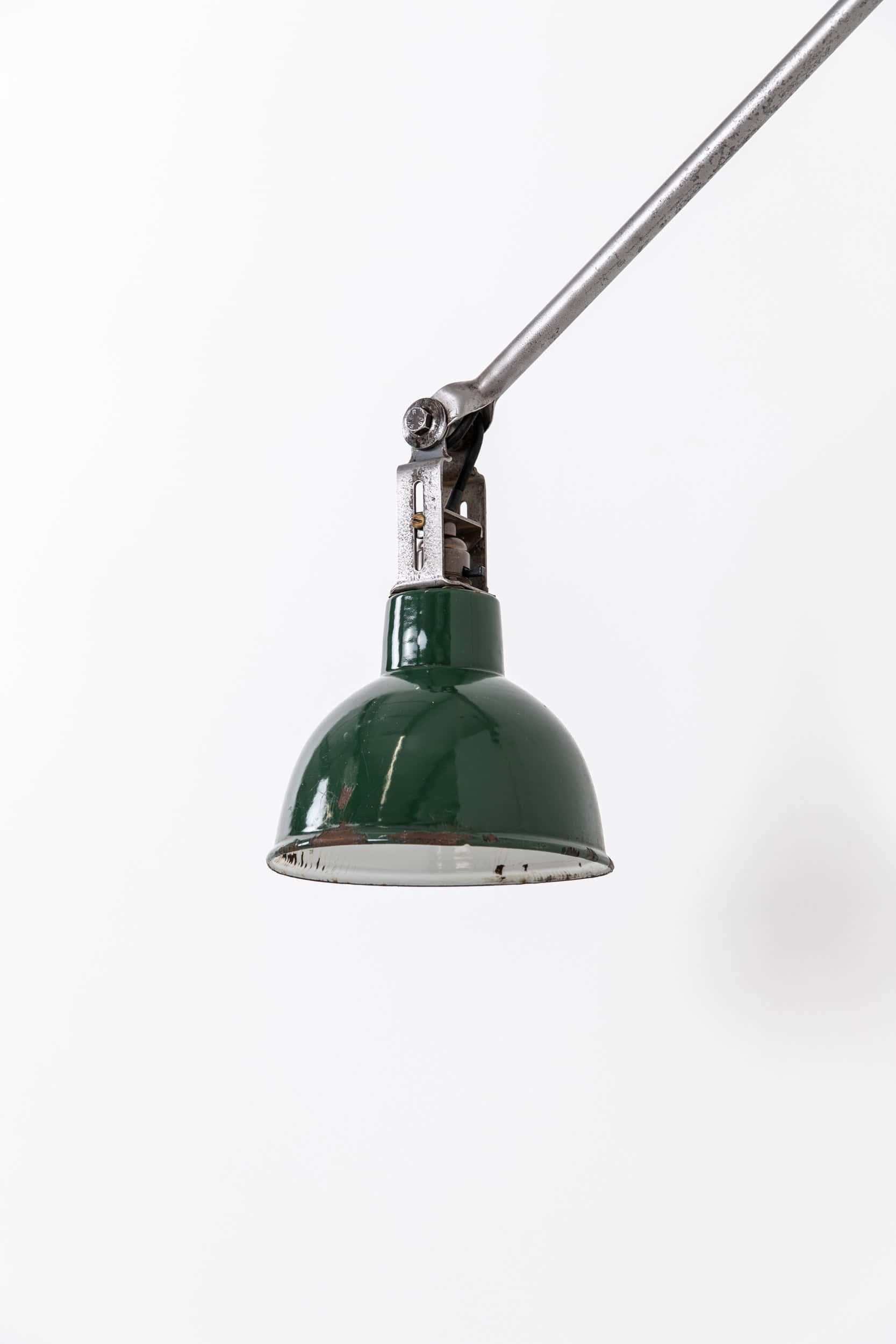 Large Vintage Industrial Steel Dugdills Machinist's Wall Desk Lamp Light, C.1930 For Sale 2