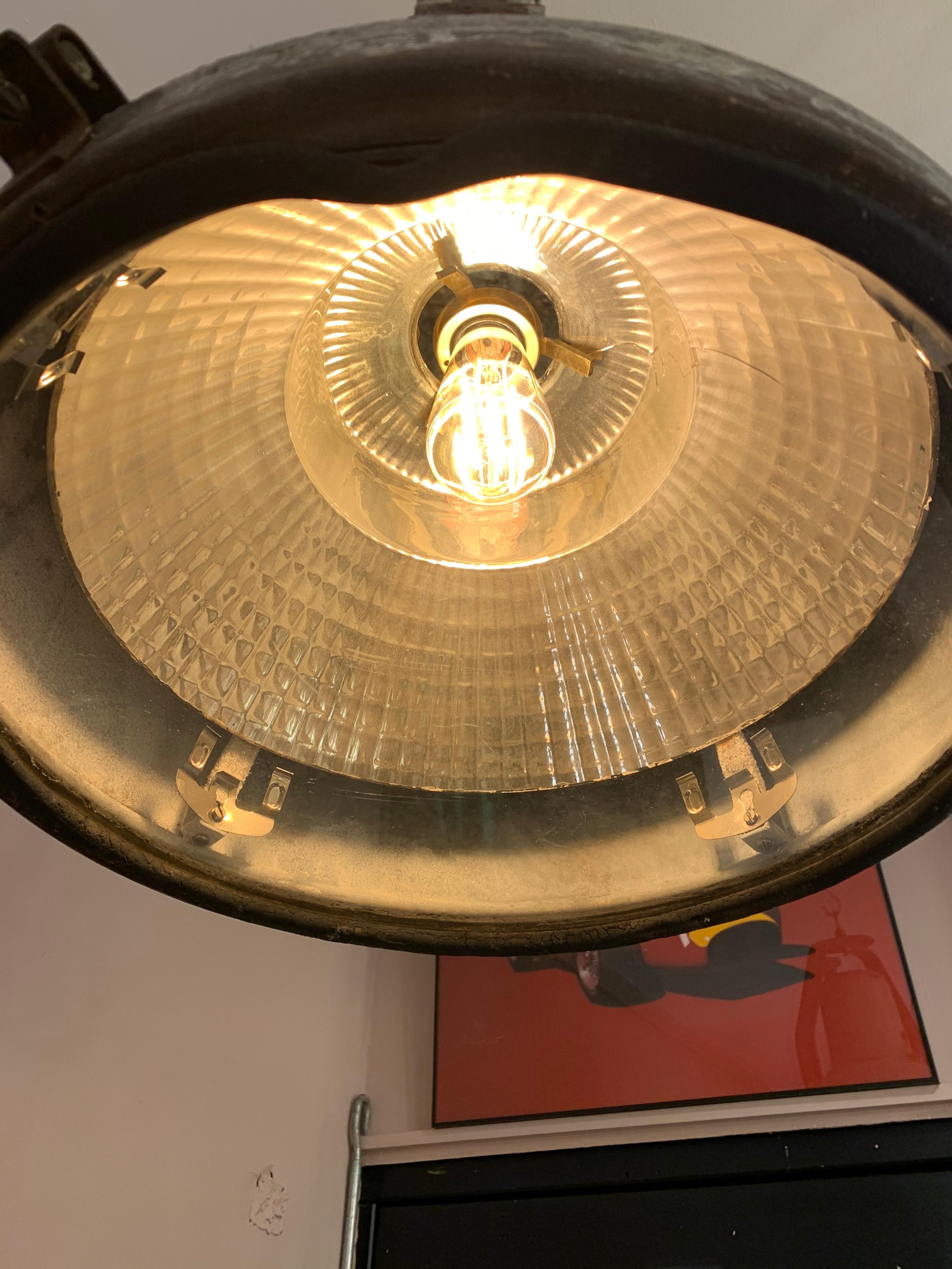 Large Vintage Industrial Metal Hanging Factory Ceiling Light or Floor Lamp 2
