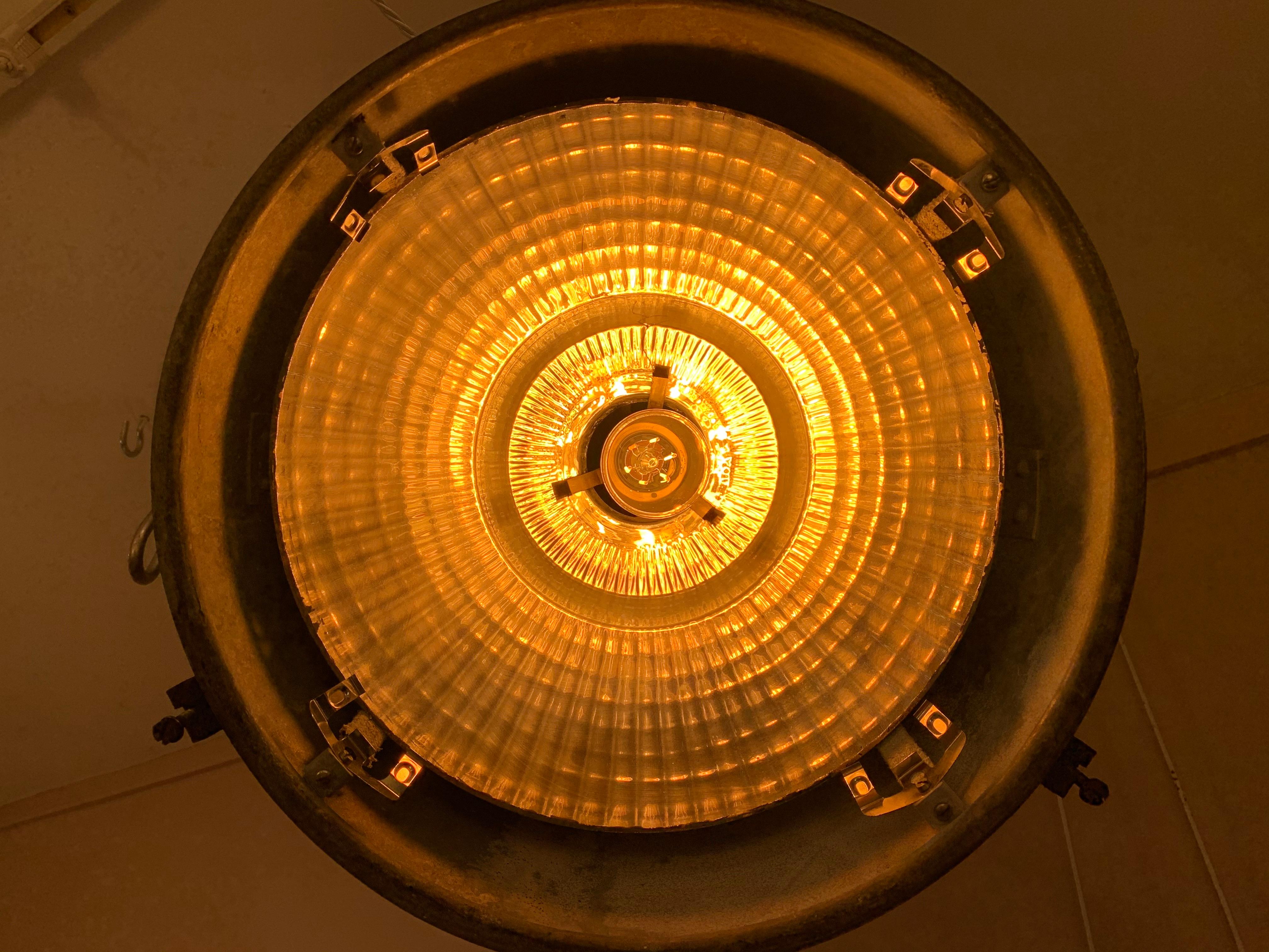 Large Vintage Industrial Metal Hanging Factory Ceiling Light or Floor Lamp 3