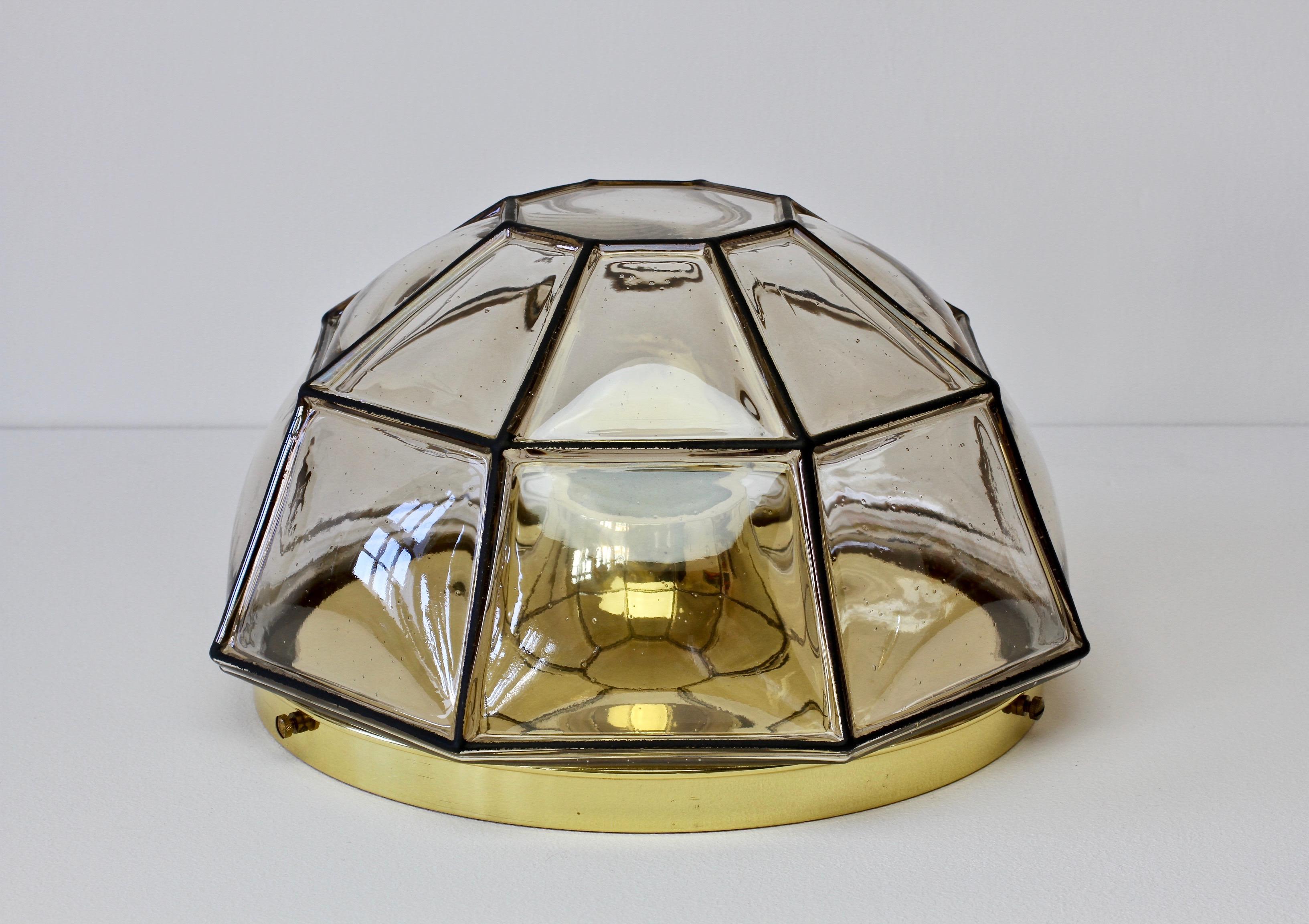 Large Vintage Iron Bubble Glass Flush Mount Wall Light by Limburg, circa 1960s For Sale 2