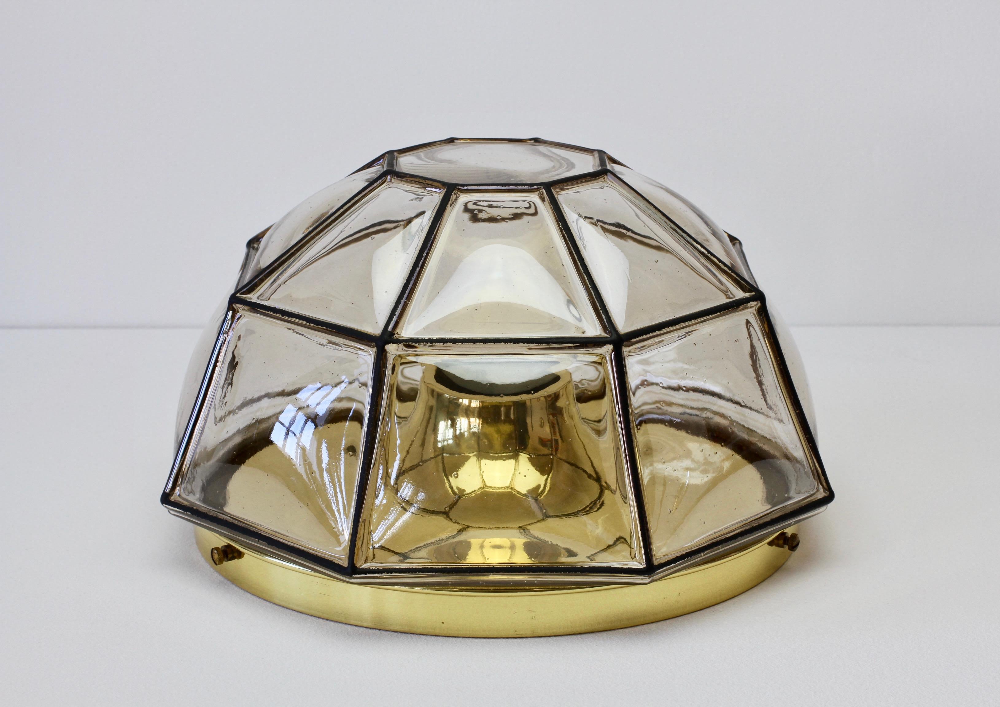 Large Vintage Iron Bubble Glass Flush Mount Wall Light by Limburg, circa 1960s For Sale 3