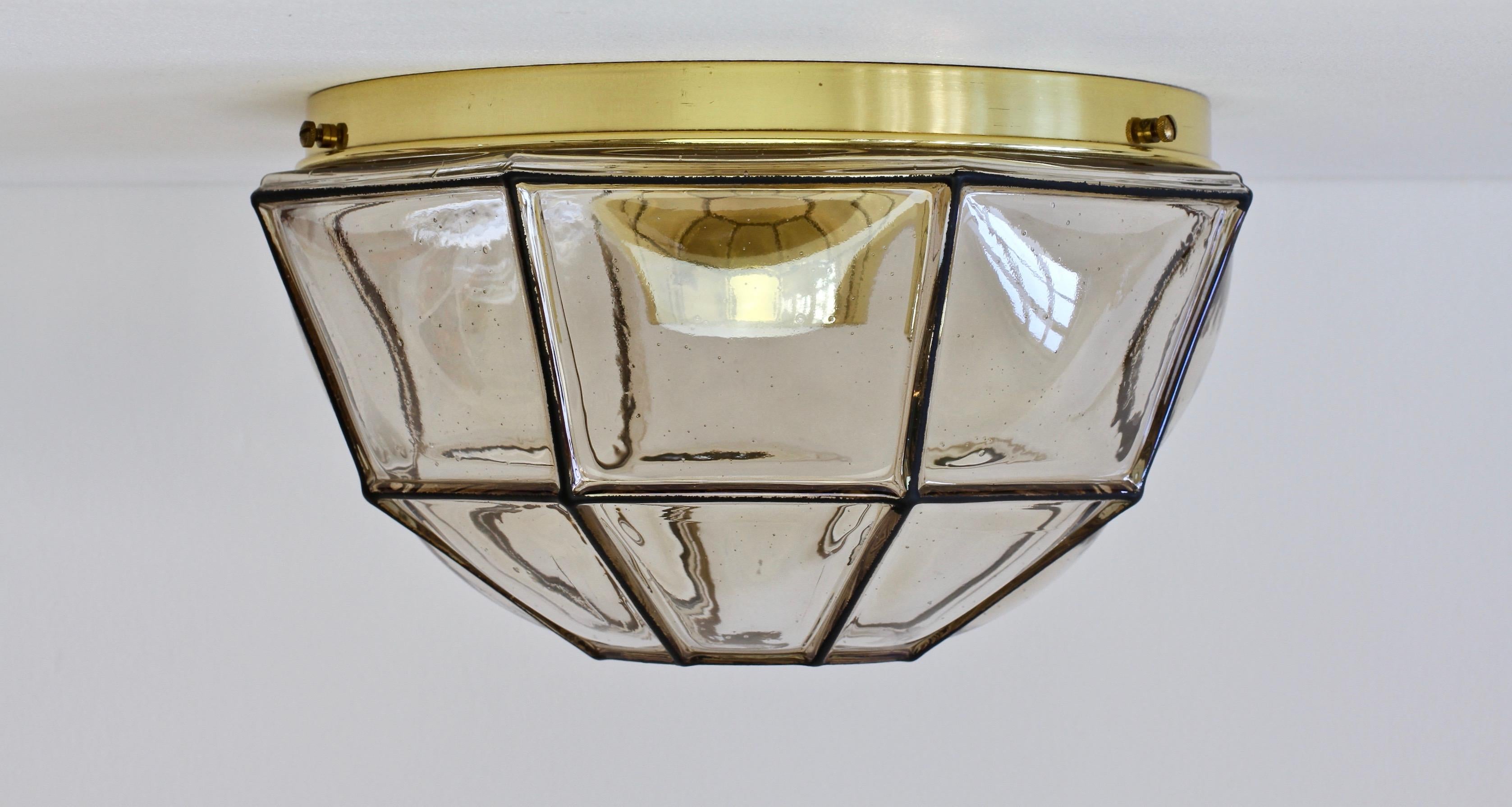 Large Vintage Iron Bubble Glass Flush Mount Wall Light by Limburg, circa 1960s For Sale 5