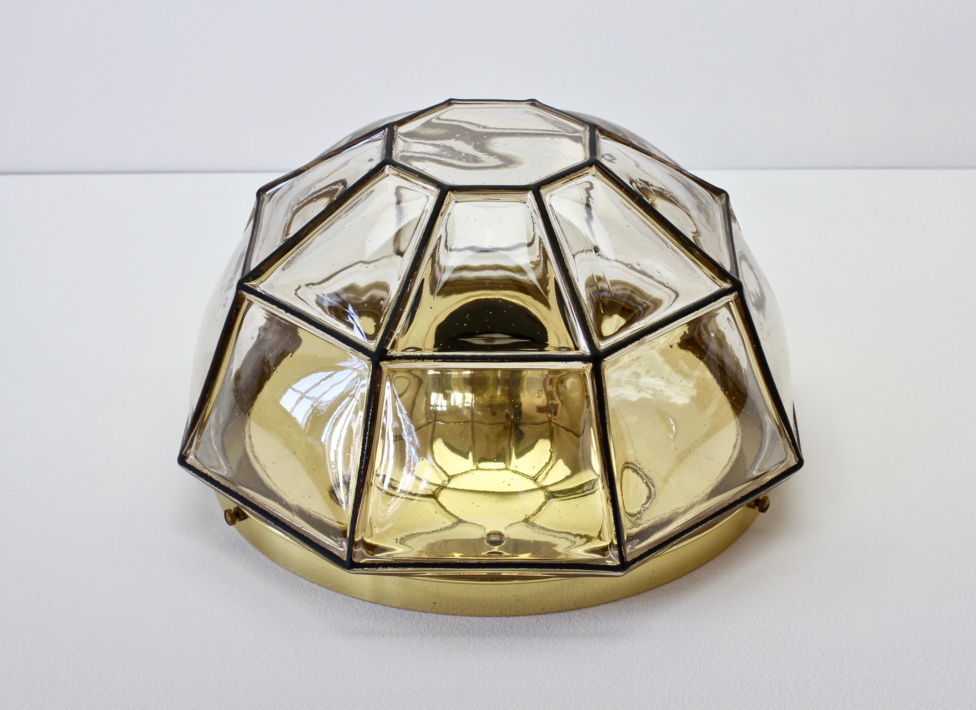 Mid-Century Modern Large Vintage Iron Bubble Glass Flush Mount Wall Light by Limburg, circa 1960s For Sale