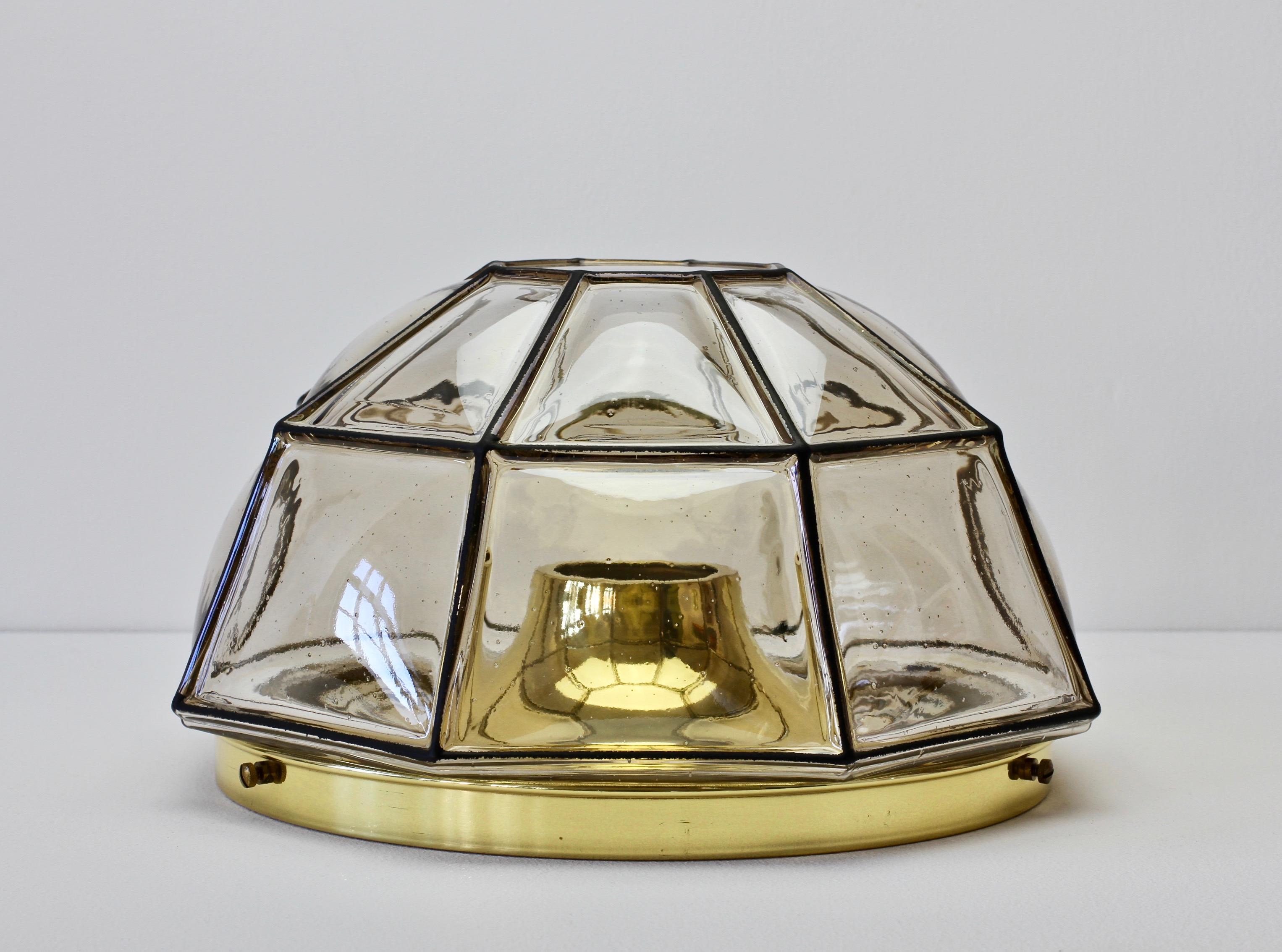 20th Century Large Vintage Iron Bubble Glass Flush Mount Wall Light by Limburg, circa 1960s For Sale