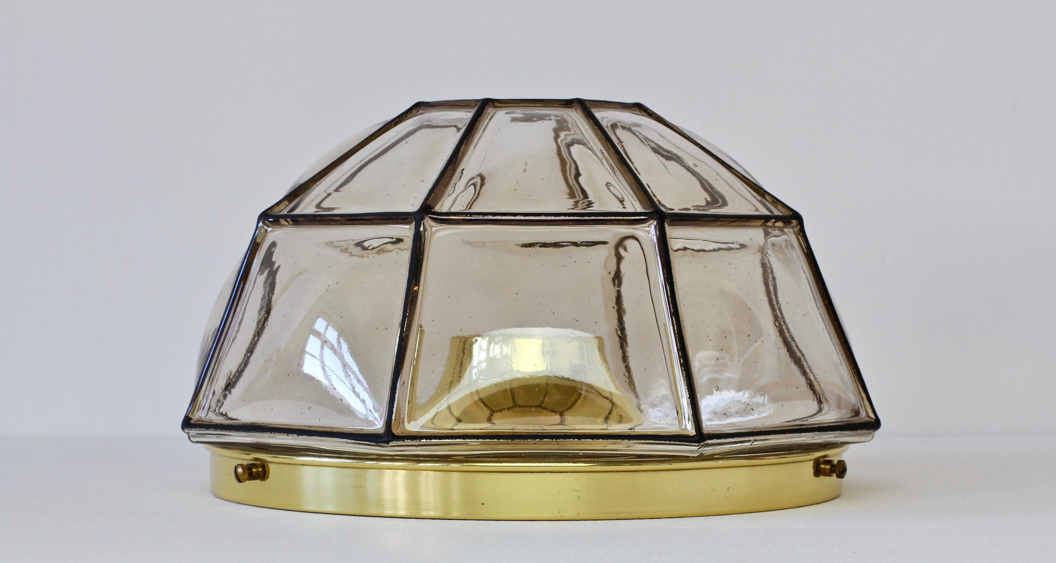 Large Vintage Iron Bubble Glass Flush Mount Wall Light by Limburg, circa 1960s For Sale 1