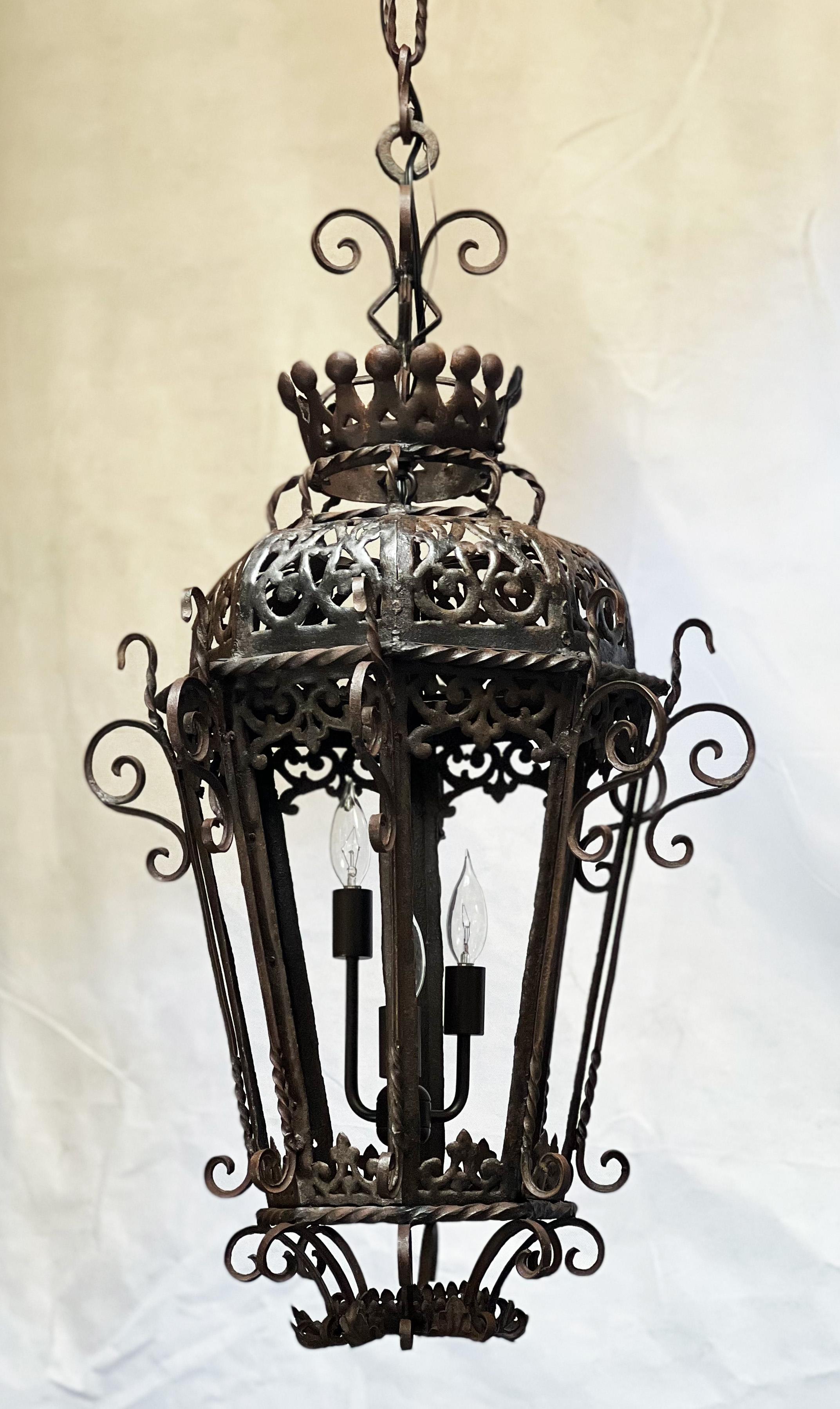 Large Vintage Iron Lantern For Sale 1