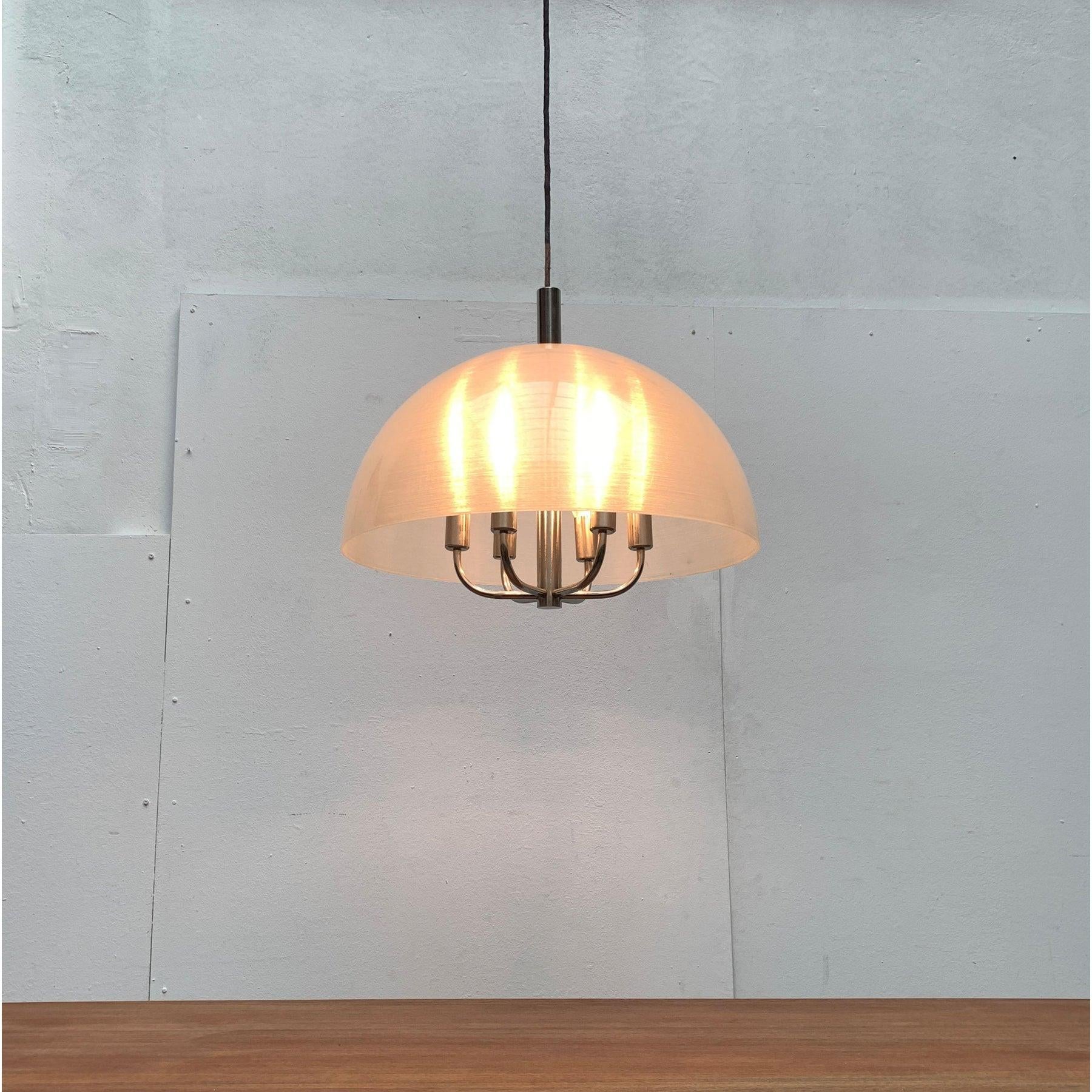 Large Vintage Italian Acrylic Dome Pendant, 1970s For Sale 6