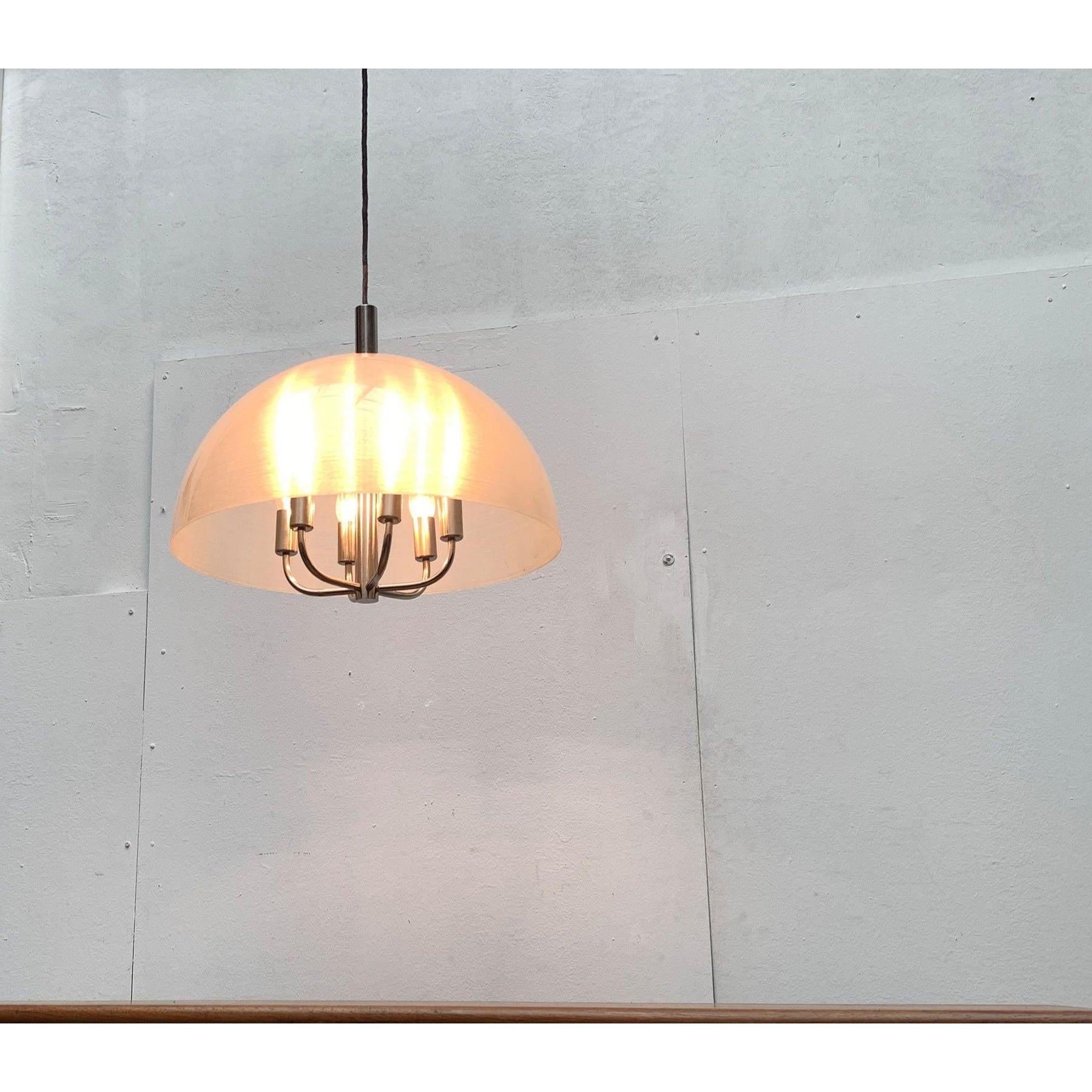 Large Vintage Italian Acrylic Dome Pendant, 1970s For Sale 2