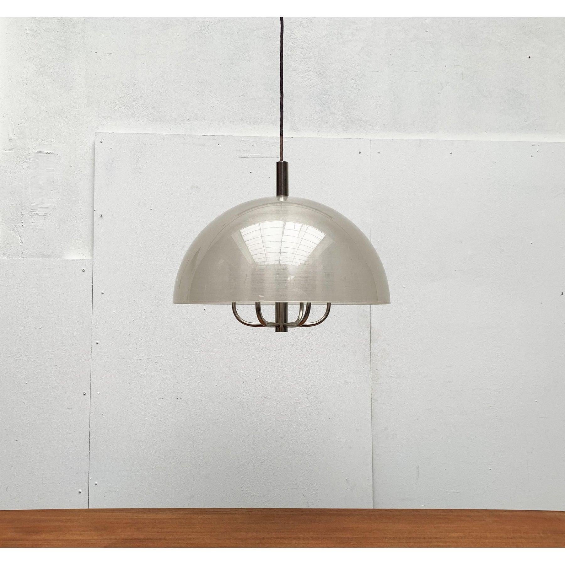 Large Vintage Italian Acrylic Dome Pendant, 1970s For Sale 3