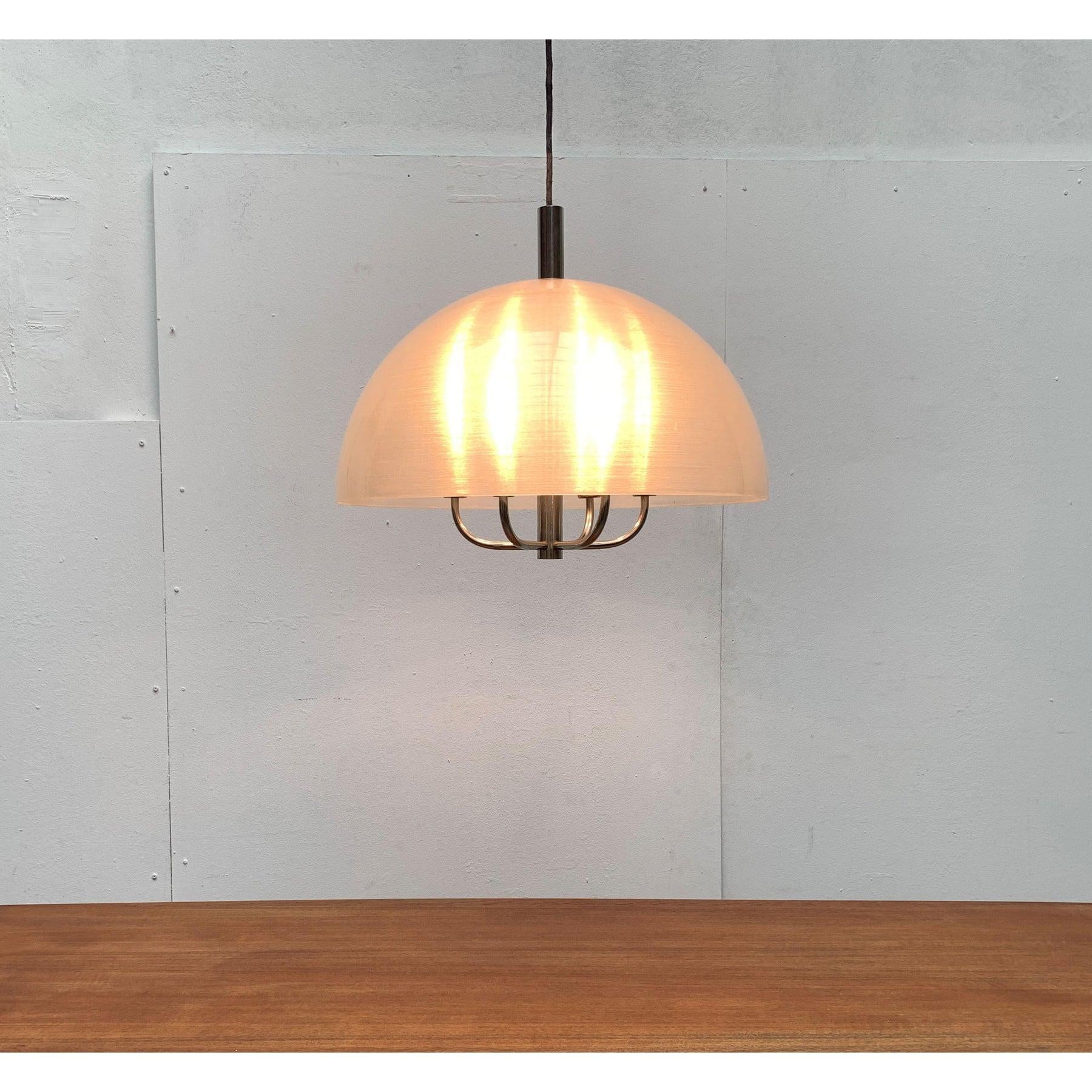 Large Vintage Italian Acrylic Dome Pendant, 1970s For Sale 4