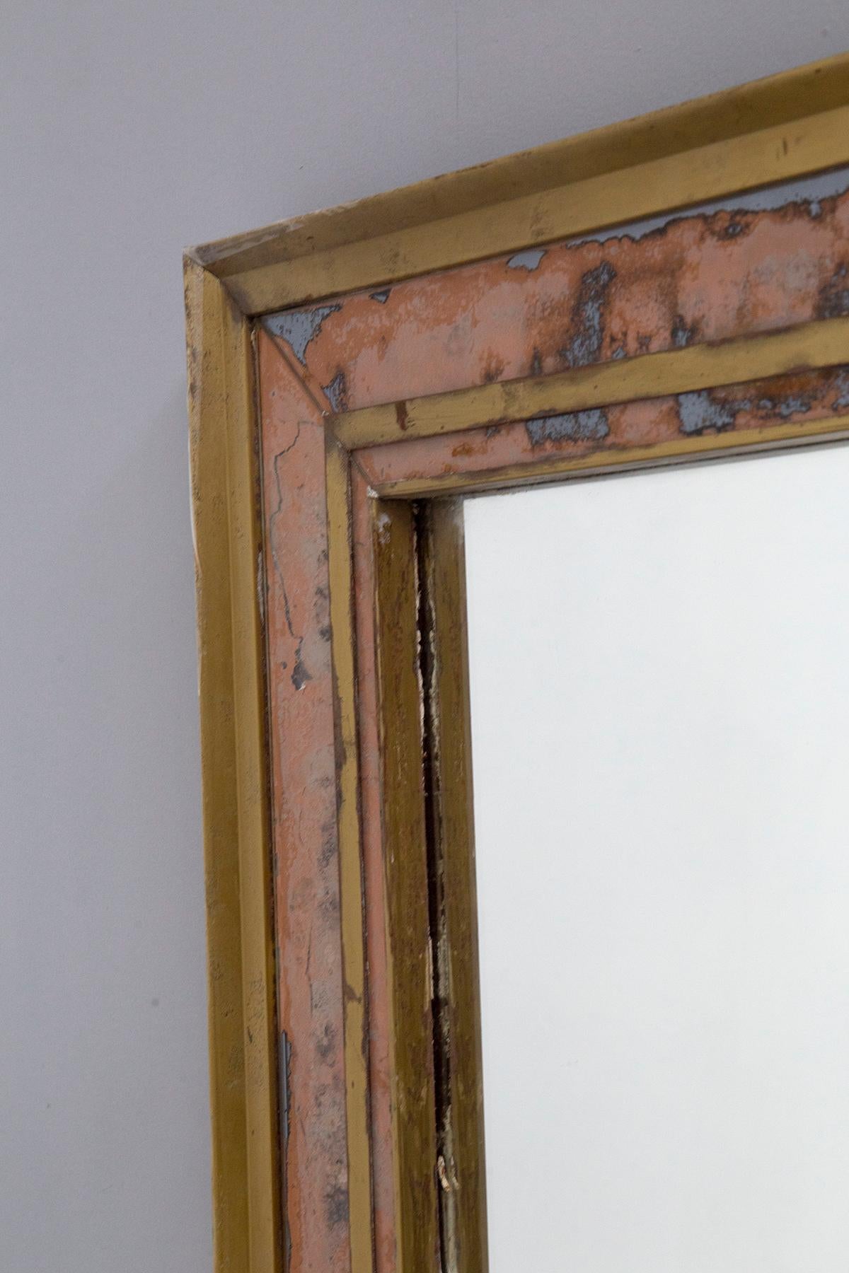 Large vintage Italian brass wall mirror For Sale 1