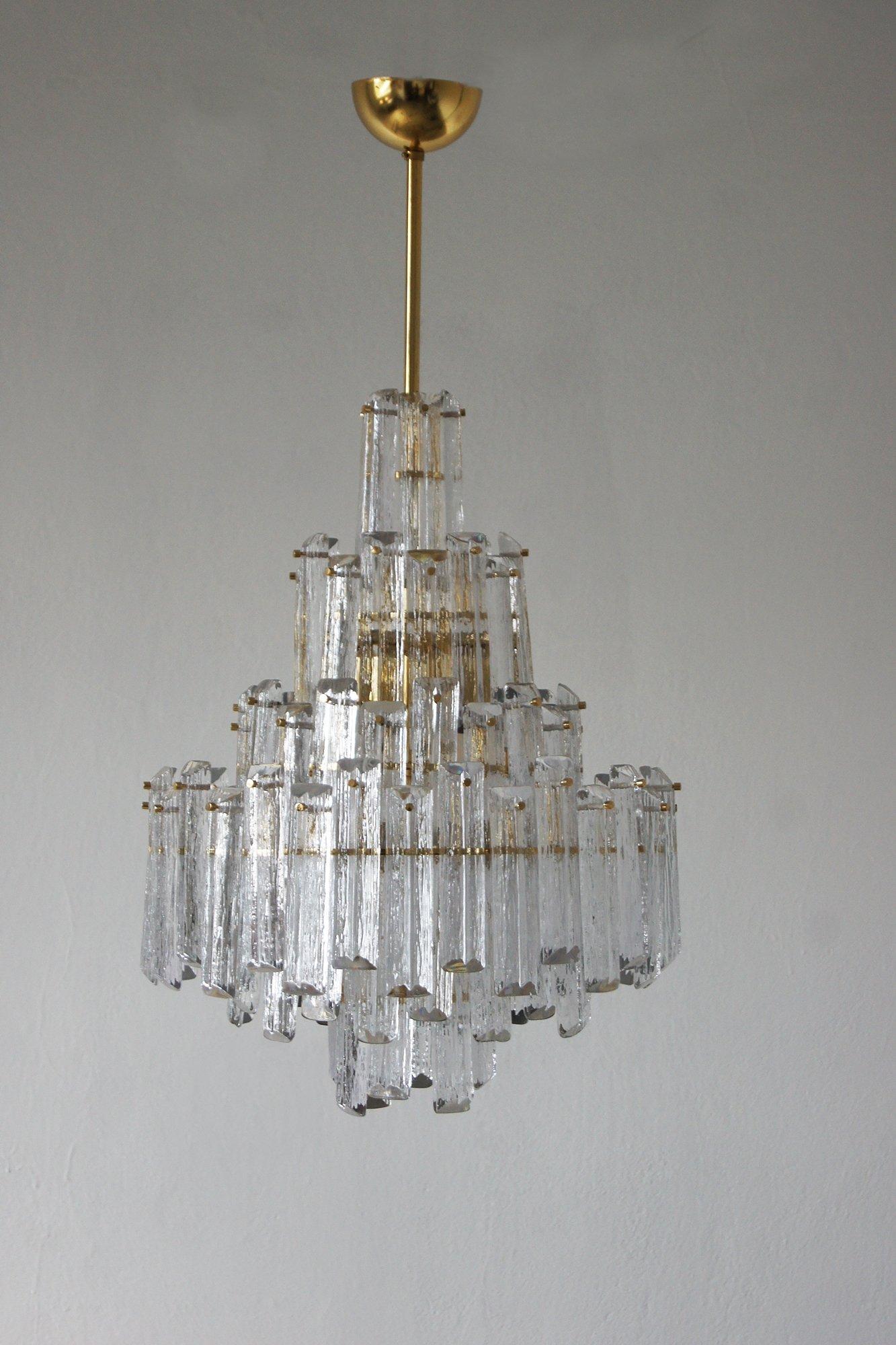 Hollywood Regency Large Vintage Italian Chandelier For Sale