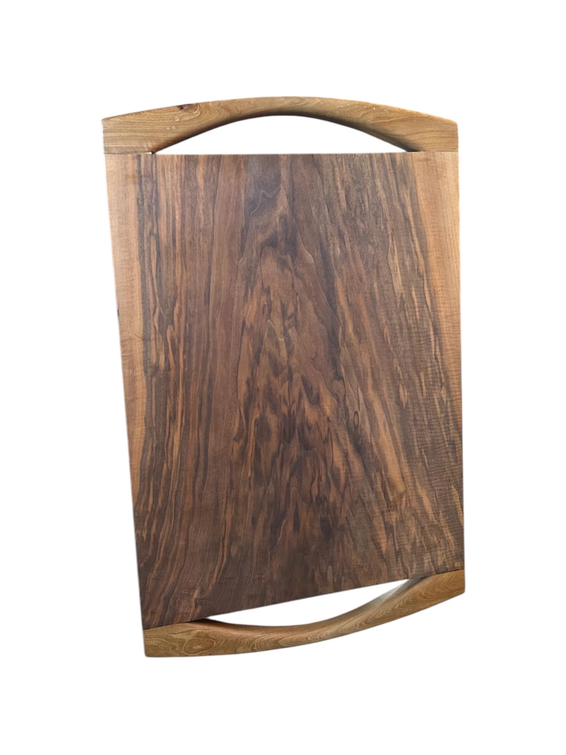 Country Large Vintage Italian Chopping Block with Sculpted Handles For Sale