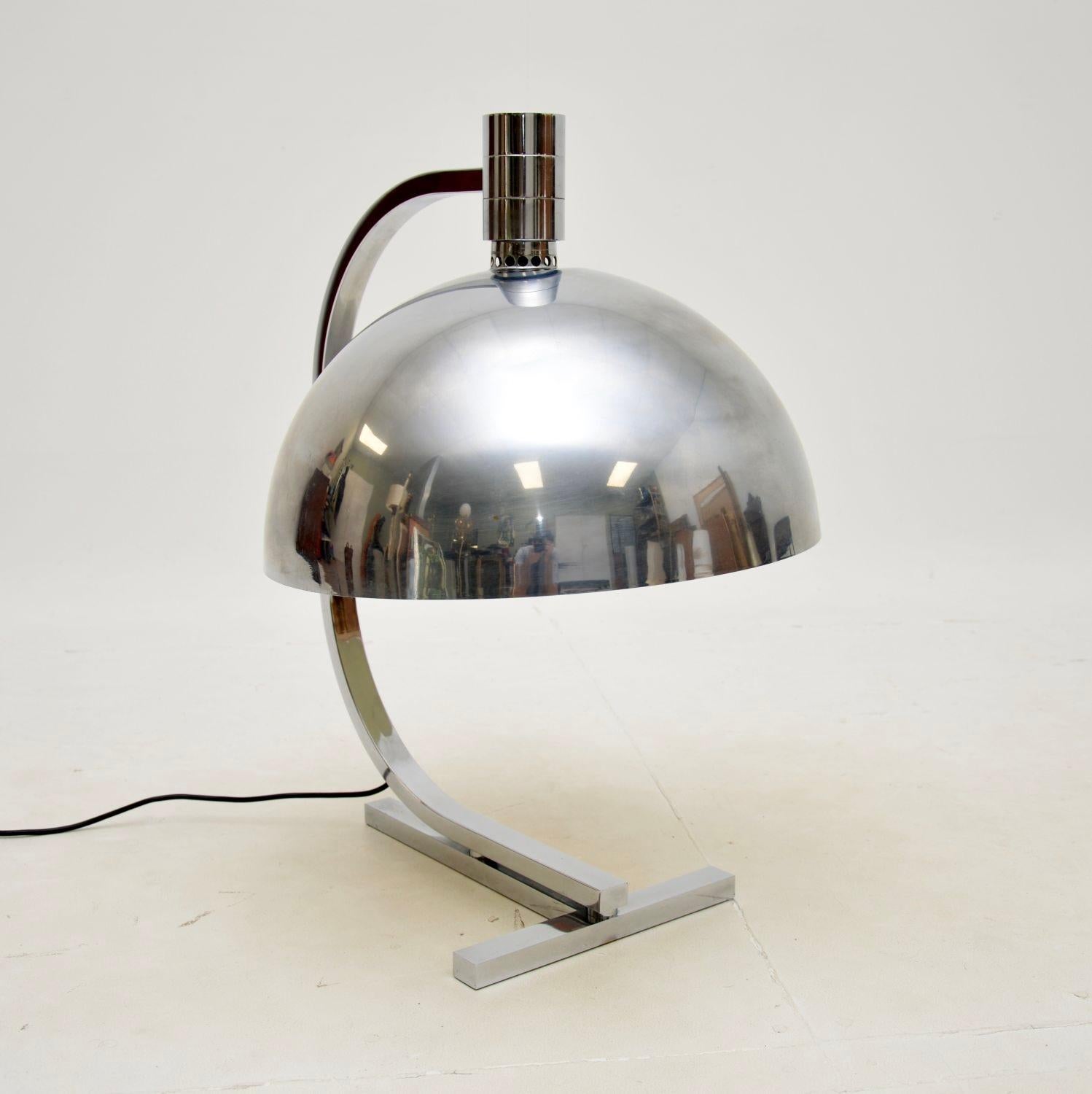 Mid-Century Modern Large Vintage Italian Chrome Table Lamp by Franco Albini For Sale