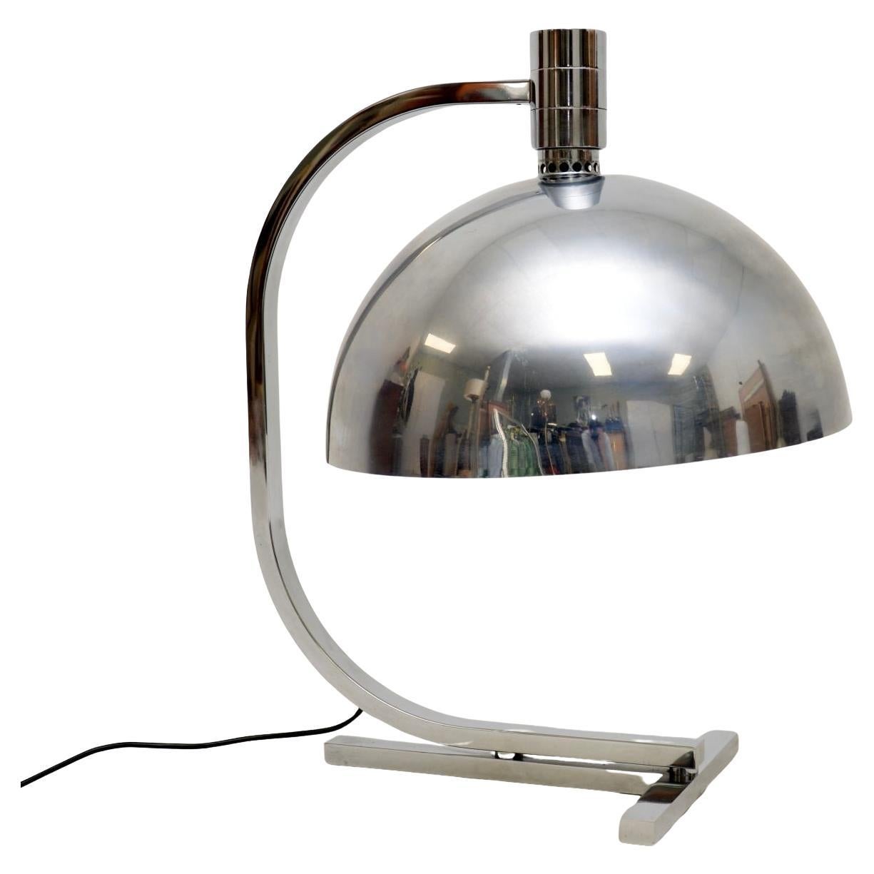 Large Vintage Italian Chrome Table Lamp by Franco Albini For Sale