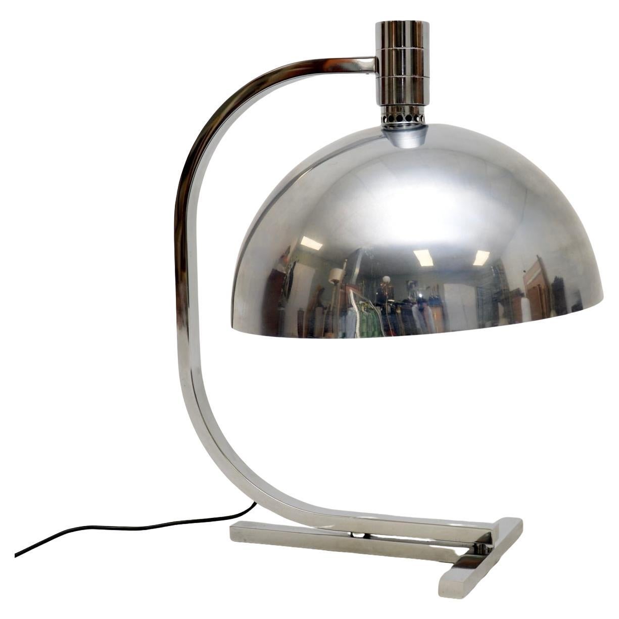 Große italienische Chrom-Tischlampe im Vintage-Stil von Franco Albini im Angebot