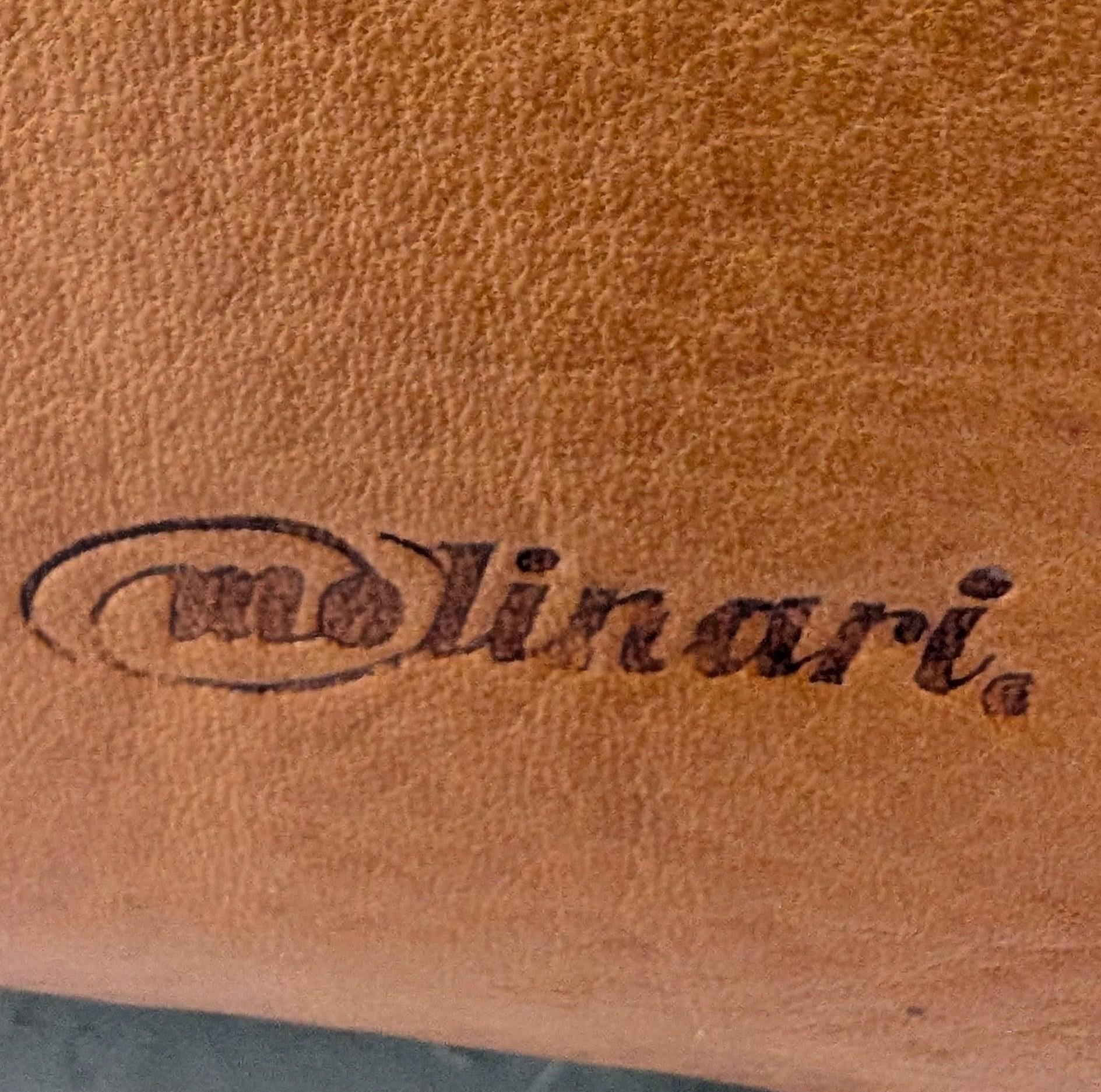 Grand canapé vintage italien en cuir cognac à bascule, par Molinari, années 1980 en vente 6
