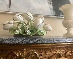 Large Vintage Italian Faience Polychrome Tulip Centerpiece