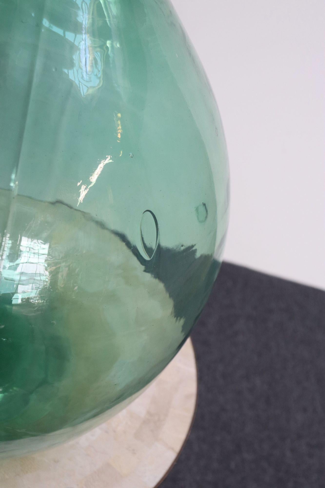 Grande Demijohn/Carboy italienne vintage verte soufflée à la main 2
