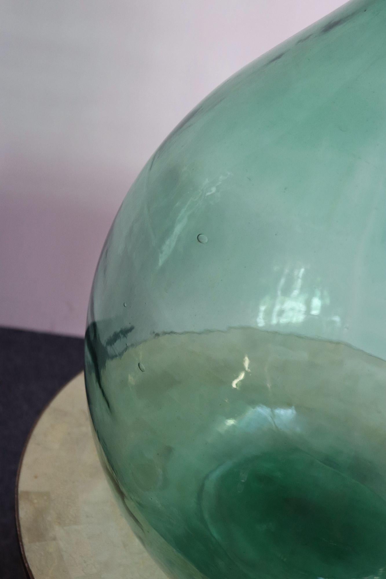 Grande Demijohn/Carboy italienne vintage verte soufflée à la main 14