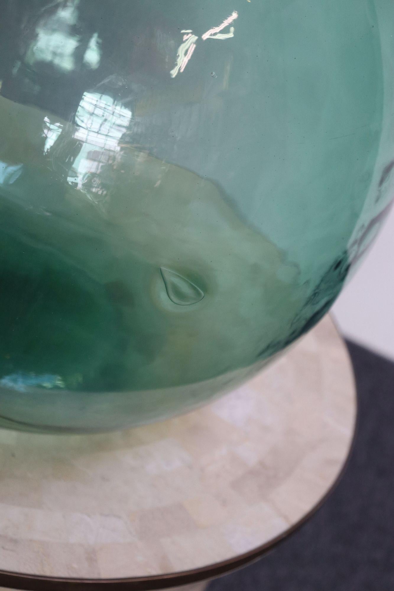 Grande Demijohn/Carboy italienne vintage verte soufflée à la main 3