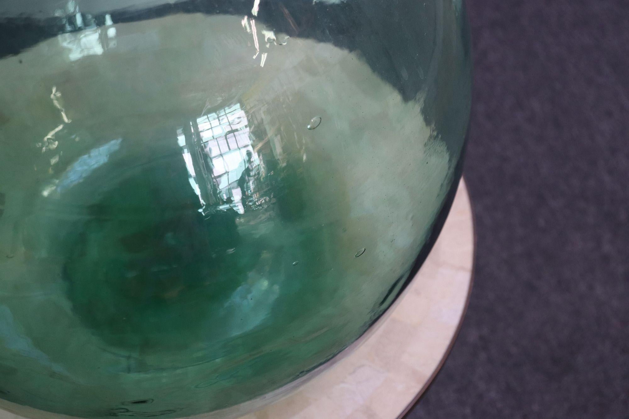 Grande Demijohn/Carboy italienne vintage verte soufflée à la main 8