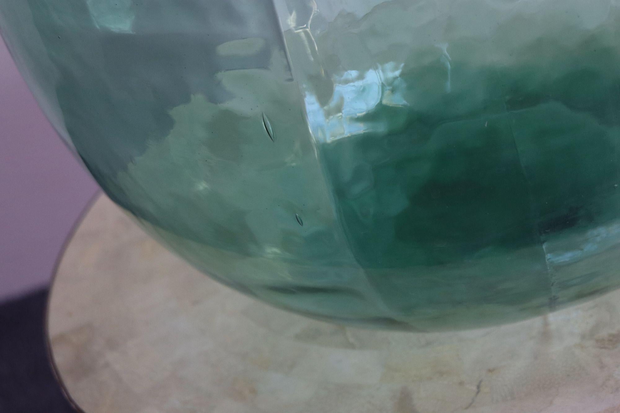 Grande Demijohn/Carboy italienne vintage verte soufflée à la main 9