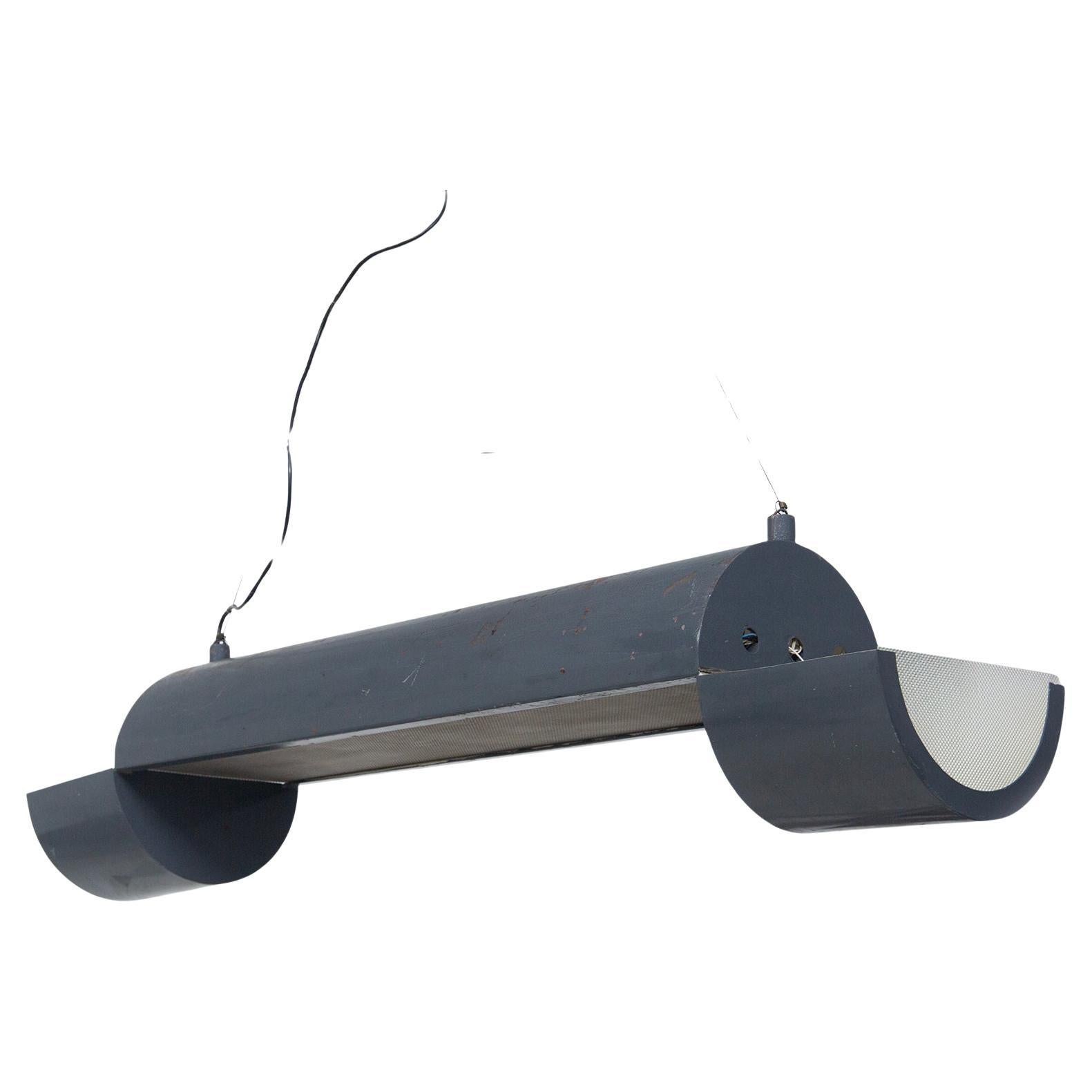 Large vintage Italian industrial style metal pendant lamp