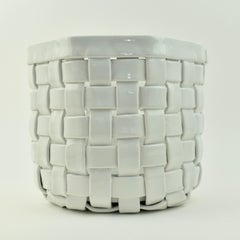Large Vintage Italian Lattice Ceramic Planter