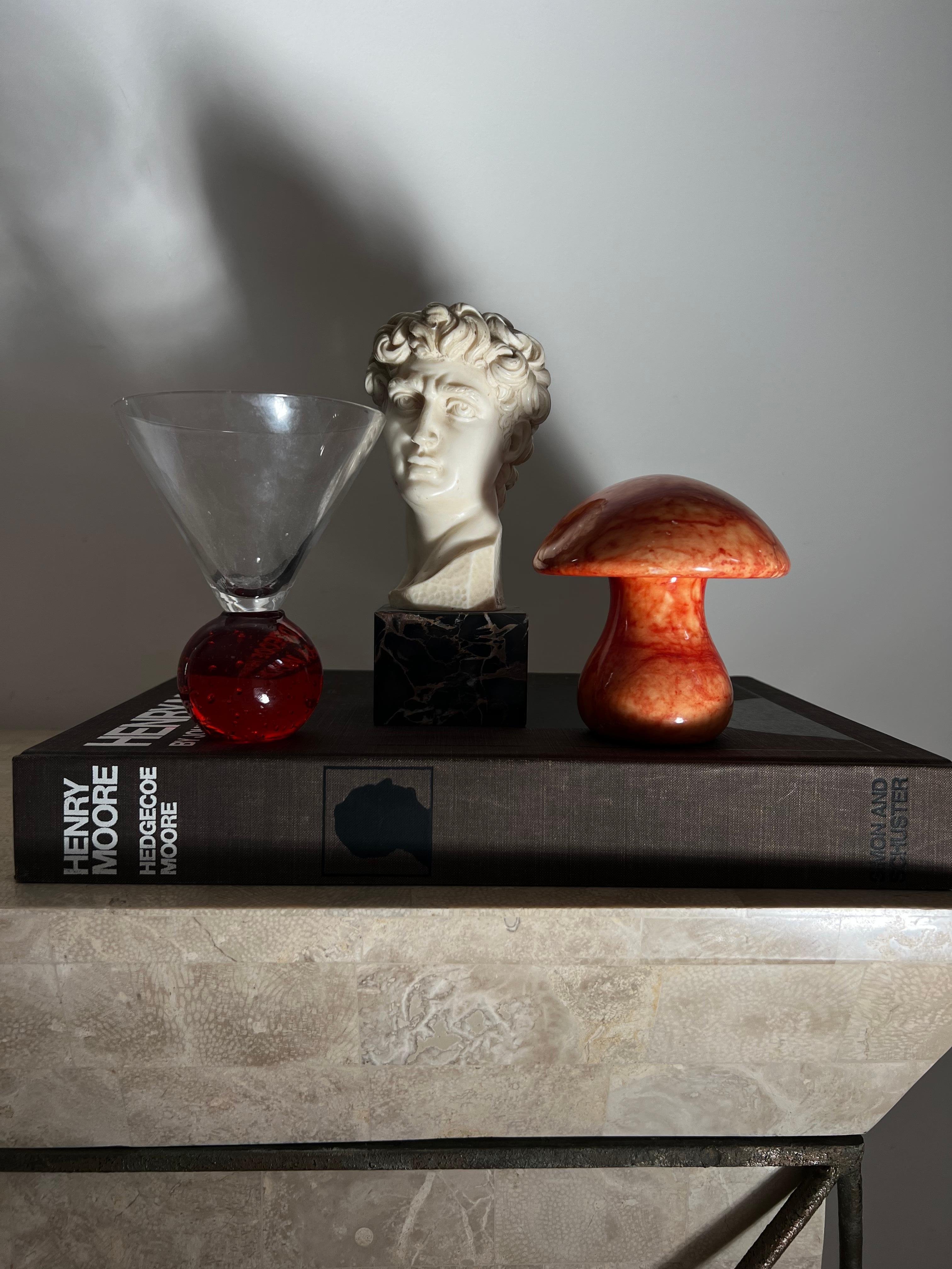 Mid-Century Modern Large vintage Italian mcm marble mushroom objet, 1960s